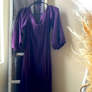 Blousant sleeve off shoulder dress